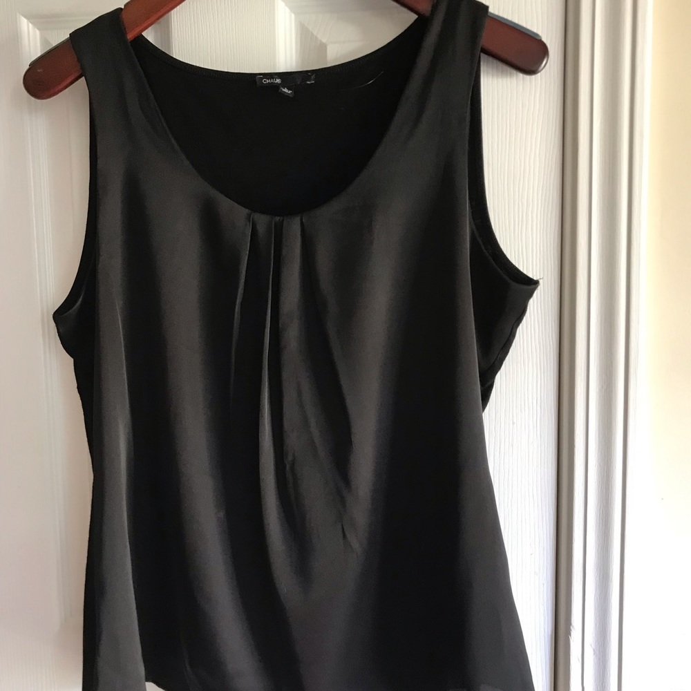 Mixed Media Sleeveless Shell .